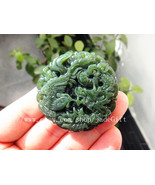 Free Shipping - handmade Natural  green jadeite jade  Dragon and Phoenix... - $25.96 CAD