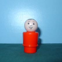 RARE VTG. FISHER PRICE LITTLE PEOPLE RED- ORANGE BODIED DAD  - $15.00