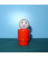 RARE VTG. FISHER PRICE LITTLE PEOPLE RED- ORANGE BODIED DAD  - £11.77 GBP