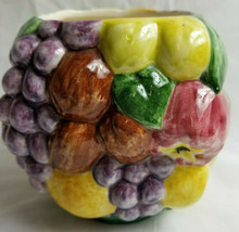 Fruita Fruit Canister Jar Vase Design by DG Grapes Apple Lemon Yellow Red Green - £23.55 GBP