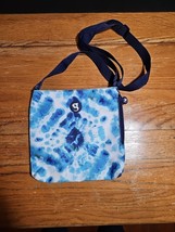Geckobrands Blue White Green Tie Dye Crossbody Bag Purse Zipper Beach Tr... - $19.75