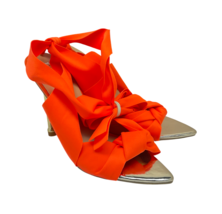 DEleventh Women&#39;s Tall Bow Casual Heels Orange Size 9.5M (EU40) - $37.99