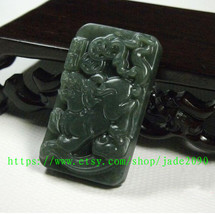 Free Shipping -  Amulet Natural green jade carved &#39;&#39;pi yao&#39;&#39; prayer Heal... - $19.99
