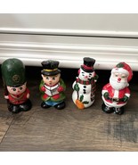 Vintage Interpur Wax Christmas Candles Soldier Caroler Snowman Santa Set... - $31.37 CAD