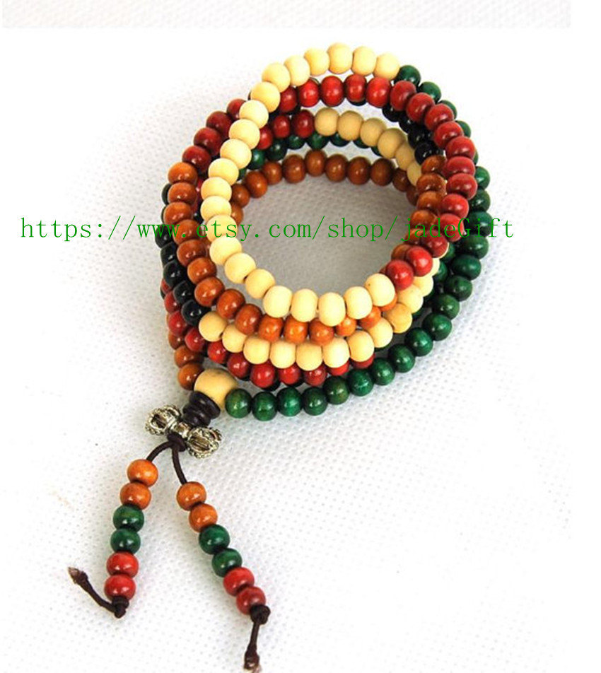 Free Shipping -  Tibetan Buddhism Colorful sandalwood meditation yoga 21... - $13.99