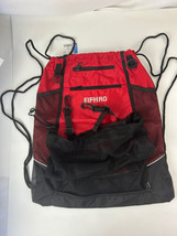EIFHAO Basketball Drawstring Backpack Soccer Volleyball String Bag Red - £12.51 GBP