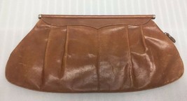 Vintage Leather Clutch Purse  Brown with Zipper Leather Goods International - £30.62 GBP