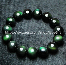 Free shipping - A+++ Top quality  green eyes obsidian charm  bracelet charm Bead - £23.69 GBP