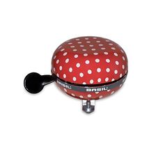 Basil Ding Dong Big Polkadot Bicycle Bell - 8 cm, Red/White  - $59.00