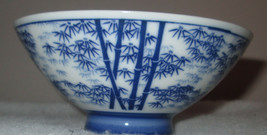 Japanese Blue &amp; White Porcelain Bamboo Rice Soup Bowl - €20,08 EUR