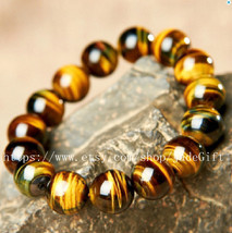 Free Shipping -  tiger eyes gemstone beaded , Natural yellow Prayer Beads charm  - £12.57 GBP