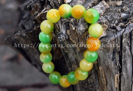 Free Shipping - 100% Nice Natural Green yellow Jadeite Jade charm beaded... - $13.99