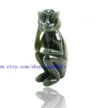Free Shipping - lovely jadeite jade Monkey , Elegant Natural green Monkey jadeit - £38.82 GBP
