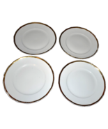 4 Knowles Taylor Knowles KTK27 Semi-Vitreous White &amp; Gold Trim Dinner Pl... - $68.38 CAD