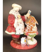 SPECTACULAR Ceramic Santa Claus Decorating A Gingerbread House by Home A... - £106.76 GBP