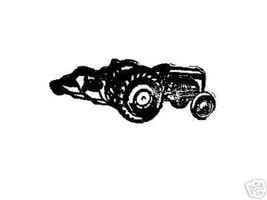 Tractor with Plow  Vintage side view  rubber stamp - $9.95