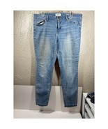 Sonoma Womens Skinny Leg Stretch Raw Hem Denim Cropped Jeans Plus Size 16 - $30.77 CAD