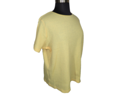 Woman Within Yellow Waffle Knit Short Sleeve Shirt Plus 2X 26-28 - £11.94 GBP