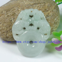 Free Shipping - handmade Amulet genuine green jade jadeite carved &#39;&#39;pi yao&#39;&#39; pra - £15.69 GBP