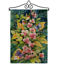 Orchids And Hummingbirds Burlap - Impressions Decorative Metal Wall Hanger Garde - £27.09 GBP
