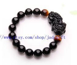 Free Shipping -  Handcrafted Grade AAA Natural black jade beads  &#39;&#39; PI Y... - $19.99