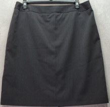 Anne Klein Straight &amp; Pencil Skirt Womens Sz 16 Gray Stretch Lined Vent Side Zip - £18.25 GBP