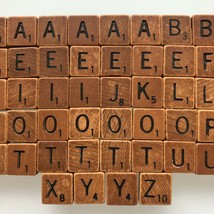 Scrabble Game Travel Edition REPLACEMENT .5&quot; Wood Tiles - DARKER TILES - £3.16 GBP