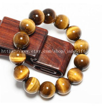 Free Shipping - 12mm  Yellow tiger eye STONE Prayer Beads charm beaded bracelet  - $19.99