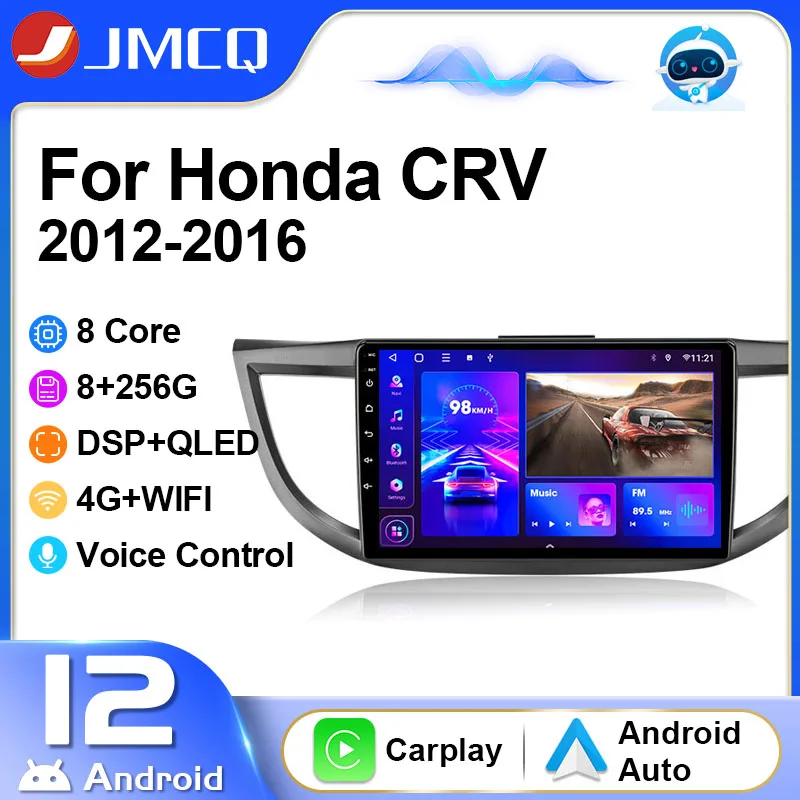 JMCQ Android 12 Car Radio Multimedia Video Player Navigation For Honda CRV CR-V - £97.16 GBP+