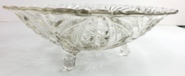 Crystal Clear Cut Glass Footed Bowl and Ripple Top Rim Box 44 - £8.78 GBP