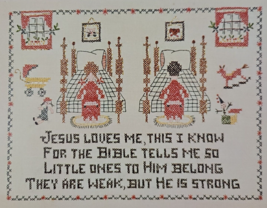Jesus Loves Me Embroidery Kit Linen Sampler Bucilla Childs Prayer X Stit... - $17.95