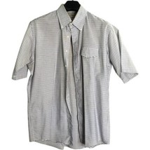 L.L. Bean Men's Short Sleeved Shirt Blue & Gray Checked Sz 17 - £15.50 GBP