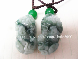 Free Shipping - good luck Natural  Green jadeite jade carved Pi Yao jadeite jade - £23.46 GBP