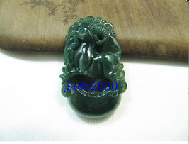 Free Shipping - dark green jade , Hand carved Natural green jadeite jade carved  - £15.45 GBP