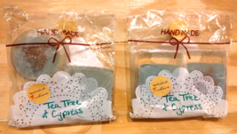 Tea Tree &amp; Cypress Home Crafted Essential Oil Soap! Cleansing Soaps Natural 2 Pk - £9.47 GBP