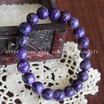 Free shipping -  8mm Natural  purple Charoite gemstone beaded rosary Amulet char - £38.03 GBP