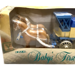 Vintage ERTL Diecast Babys First Bank It&#39;s A Boy Die Cast Horse Drawn Wagon 1994 - £23.96 GBP