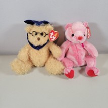 Ty Plush Bear Lot Graduation Plush Teddy Bear and Romance Bear - £11.95 GBP