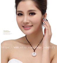 Free shipping - Natural white jadeite jade,Hand-carved charm &quot; Ping An K... - $17.99