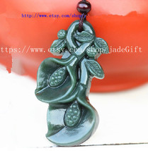 Free shipping -  dark green jade jadeite Flower , natural jadeite jade Flower ch - £19.17 GBP