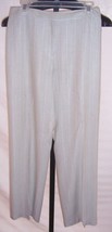 Tahari Beige Pin Striped Cotton blend Pants Size 8 With Metallic Threads - $14.84