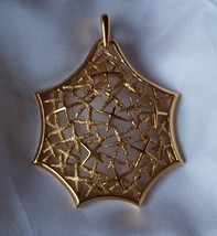 Vtg Trifari Tumbling Stars Gold-Tone Huge Pendant 1950&#39;s - £19.24 GBP