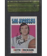 KEITH ERICKSON SIGNED 1971-72 TOPPS #61 LOS ANGELES LAKERS AUTO BECKETT BAS - $721.51 MXN