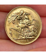 1913 King George V Perth Mint Gold Sovereign Coin Antique Gold Coins Australian - $3,251.68