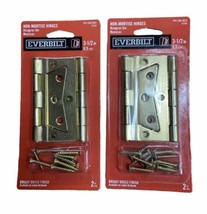 Everbilt  Bright Brass Non-Mortise Hinges 3 1/2 in 2 Pkgs of 2 Hinges - £14.93 GBP