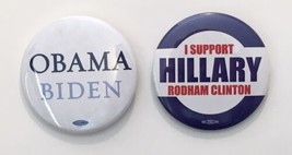Political Pin Lot Obama Biden &amp; I Support Hillary Rodham Clinton Democrats - $6.00
