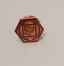 B &amp; L Hexagon Lapel Pin United States of American Logo Gold Tone 1/2&quot; - £19.63 GBP