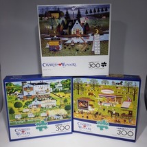 Lot of 3 Buffalo Games Charles Wysocki Americana 300 Large Pc Puzzles Co... - $18.95