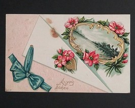 Valentines Day With Fond Love Lake House Scene Antique Embossed Postcard... - £6.38 GBP