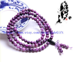 Free shipping -  10mm Natural dark purple Charoite gemstone charm beaded 108  ro - £54.67 GBP